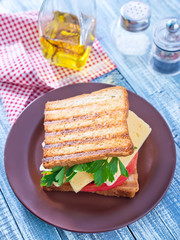 toasts with cheese and tomato