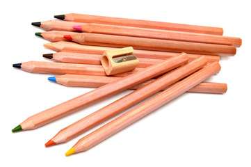 Colored pencils and sharpener