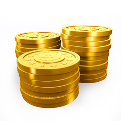 Stack of golden coins.