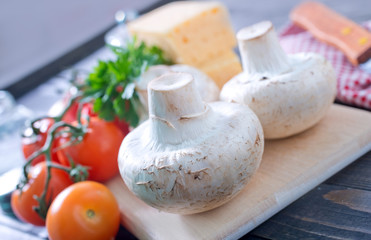 mushroom and tomato with cheese