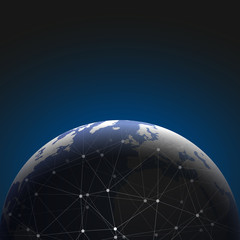 World globe connections network design, vector illustration