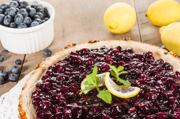 Baked blueberry lemon cheese cake