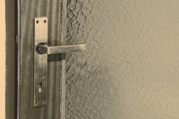 silver door handle