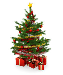 Obraz na płótnie Canvas christmas tree and presents