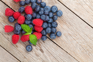 Blueberries and raspberries