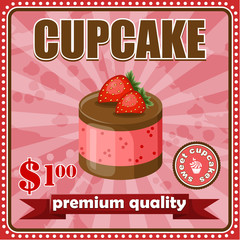 Vintage cupcake poster