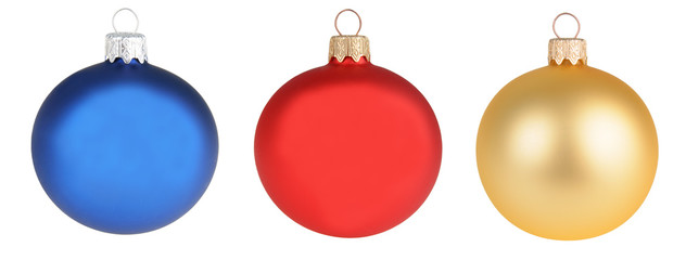 christmas decoration balls isolated on white