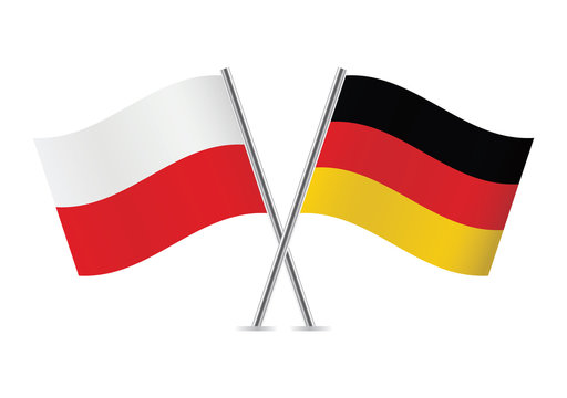 Polish And German Flags. Vector Illustration.