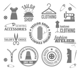 Sewing equipment labels