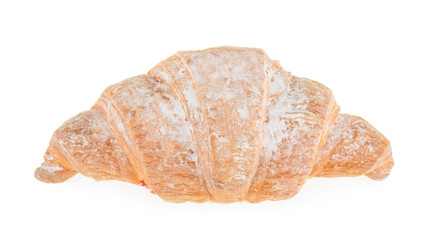 Single fresh croissant isolated on white