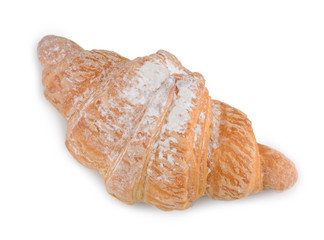Single fresh croissant isolated on white