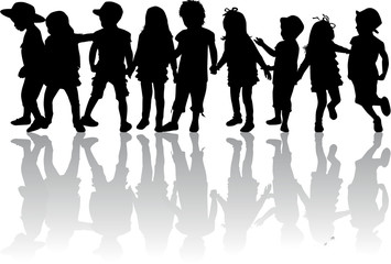 children silhouettes