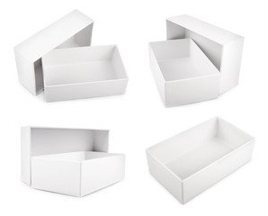white blank boxes isolated on white background