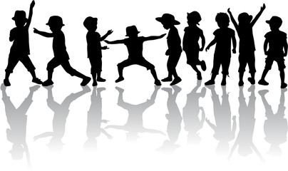 children silhouettes