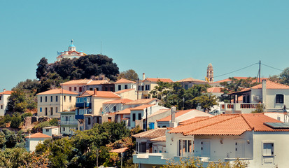 Agia Triada church above Paleo Karlovasi town, Samos, Greece
