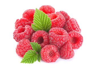 Raspberry fruit on white