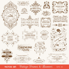 Vintage Frames and Banners, Calligraphic Design