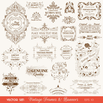 Vintage Frames and Banners, Calligraphic Design