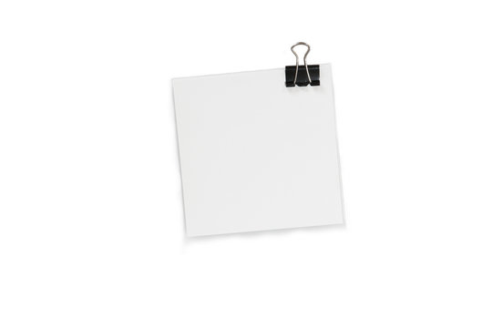 papierblock mit papierklemme; notizzettel b&uuml;roklammer, quadrat