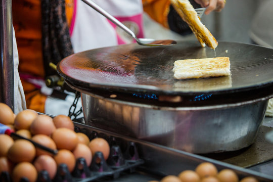 Southern flat bread with sweetened condensed milk and sugar