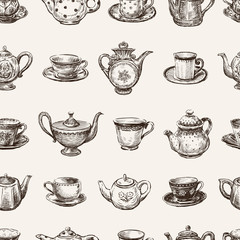 pattern of the teacups and teapots