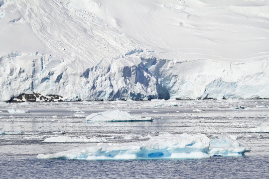 Antarctica - Coastline Of Antarctica With Ice Formations