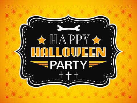 Happy Halloween Party card. Typography letters font type