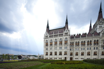 Fototapeta premium Budapest, view of parliament,Hungary