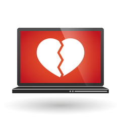 Laptop with a heart
