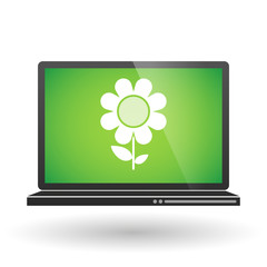 Laptop with a flower