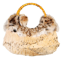 Fur bag isolated