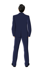Businessman back view