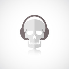 Skull with headphones icon