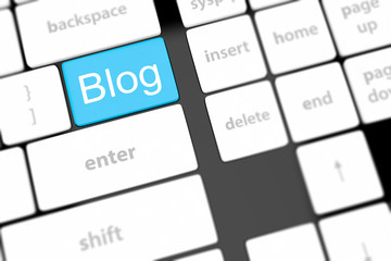 blog bloggar or inernet blogging concept with key