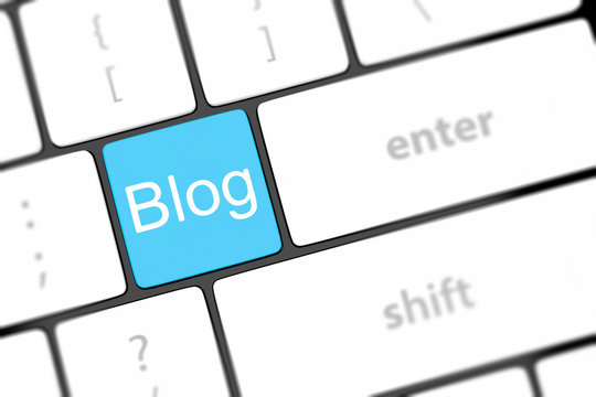 blog bloggar or inernet blogging concept with key