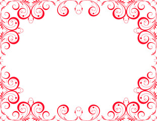 red ornamental frame