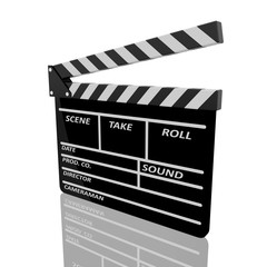 Fototapeta premium Clapper board on white background
