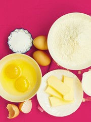 Preparation for baking, bake ingredients.