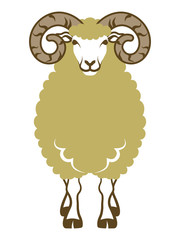 Sheep front view-Clip art