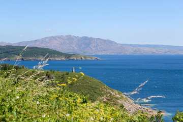 Fototapeta na wymiar Cape Finisterre at the Costa da Morte in Galicia, Spain.