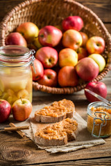 Sandwich with homemade apple jam