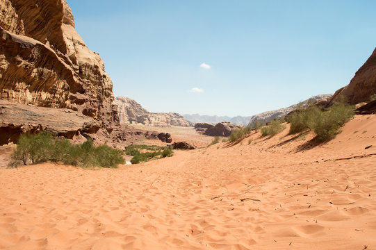 trail in Wadi Rum Jordan