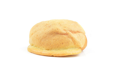 butter bread on white background