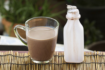 Fresh chocolate Milk in a glass