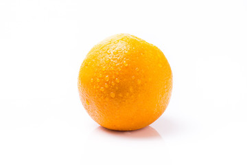 Orange fruit isolated on white background with space for your cr