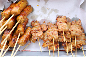 grilled pork and sausage
