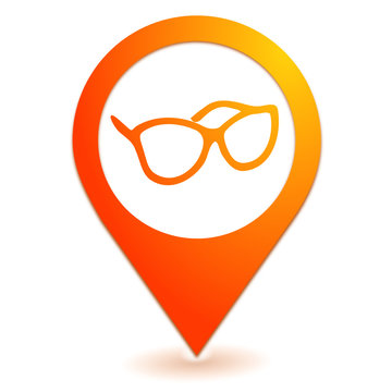 opticien sur symbole localisation orange