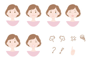 女性 表情 アイコン