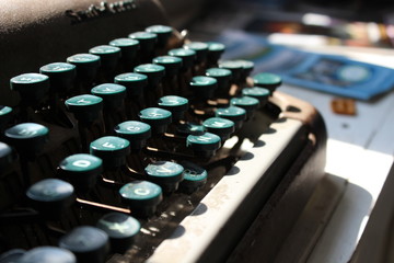 Typewriter with Teal Keys Macro