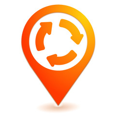 rond point sur symbole localisation orange